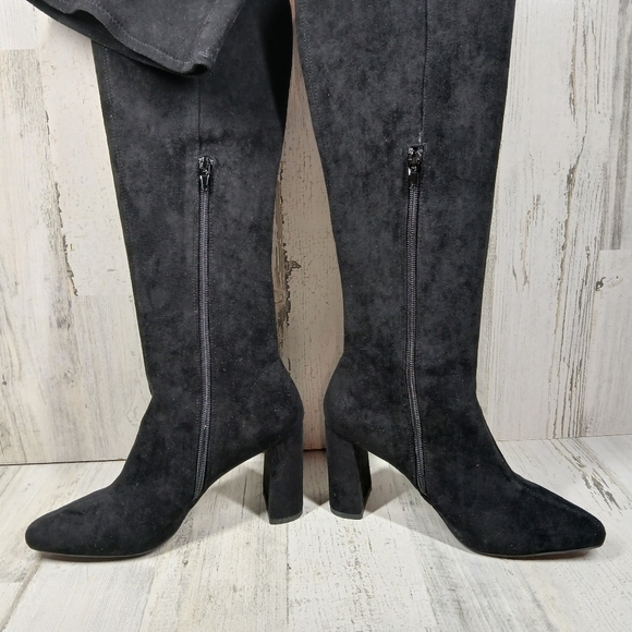 NEW Jeffrey Campbell Parisah Black Over the Knee Boots #1193 - Picture 6 of 11